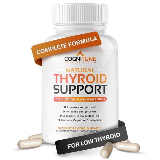 [BRSWGEI2BMHWG3YU] CogniTune Thyroid Support Supplement for Women and Men - Complete 14 Ingredient Formula with Iodine Selenium and B12 - Supports Natural Energy Metabolism and Mental Focus