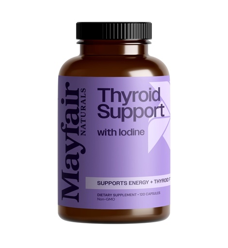 [BRSROBI2O4IGEFLA] Thyroid Support with Iodine, Natural Supplement for Women and Men, Supports Energy and Thyroid Health, 120 Capsules