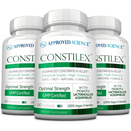 [BRSWGYY6BMDRM3I3] Approved Science Constilex - Rapid Constipation Relief & Support from Future Episodes - Promotes Healthy Levels of Bacteria and Strengthens Intestinal Flora - 3 Bottles