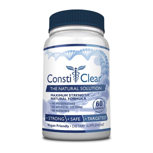 [BRSROCADOZ5AIFD2] ConstiClear - Ease Constipation, Improve Digestion, Support Gut Flora - Contains Probiotic - 60 Capsules - Vegan