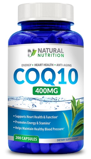 [BRSROAD7DMGQYEYZ] Natural Vitamin CoQ10 400mg 200 Capsules Maximum Strength High Absorption Gluten Free Non-GMO