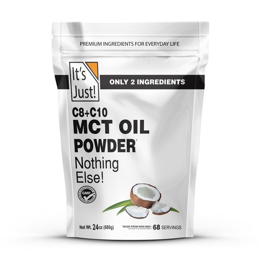 [BRSRAFAHCUIWMDQU] It's Just! MCT Oil Powder With Prebiotic Fiber - Keto, Non-GMO, C8 C10, Coffee Creamer - 24 oz