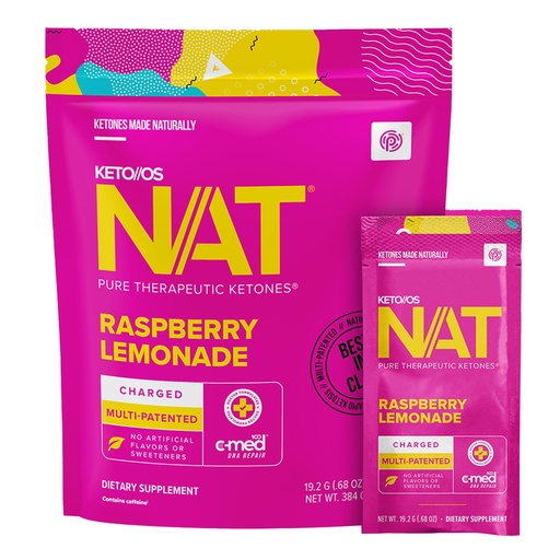 [BRSWGAI2AUBRU33J] Keto//OS NAT® Raspberry Lemonade – Charged - Supplement for Men and Women (20 Count)