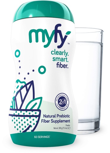[BRSWYYARAEMQ23TK] MyFy Natural Prebiotic Fiber Supplement Powder - Clear, Soluble, Daily Digestive Support for Gut Health & Regularity - Non-GMO, Taste-Free, Sugar-Free, Gluten-Free - 10.6oz (60 Servings)