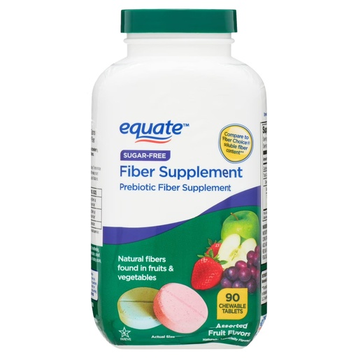 [BRSREYD3BAFAECIU] Daily Fiber Supplement Chewable Tablets – 90 Count, Sugar-Free Chews for Women and Men, High Fiber Content, Assorted Fruit Flavors, Chewable Tablets for Adults. (Pack of 1)