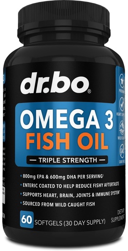 [BRSRGYI6BEHA4FL6] Omega 3 Fish Oil Supplements - Triple Strength Fish Oil Omega 3 Supplements 2000mg EPA DHA Women Men - Triple Strength Natural Omega3 Supplement 2000mg EPA DHA Fatty Acids 1000mg Burpless 60 Softgels