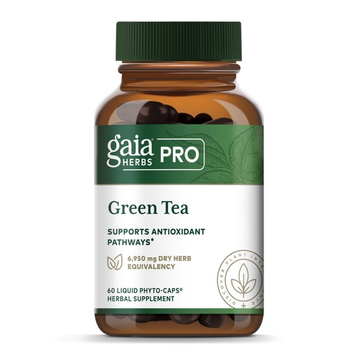 [BRSWIZQDOAFWM3L2] GAIA HERBS PRO Green Tea - Heart Health & Antioxidant Support Supplement* - Health Supplement with Green Tea Leaf Extract - Vegan, Gluten-Free, Soy-Free - 60 Liquid Phyto-Caps (30 Servings)