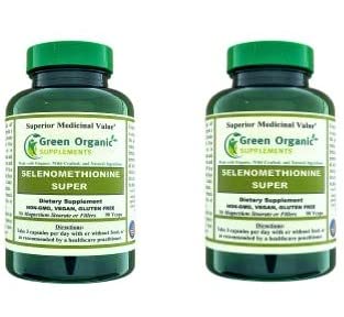 [BRSWYZADBUARU2Y4] Selenium, Seleno-Methionine, (180 Capsules) (Pack of 2), 90 VCaps, High Absorbable, Non-GMO, Gluten-Free
