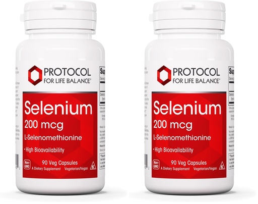 [BRSREAD6PIBQKETB] Protocol Selenium 200mcg - Immune Support, Thyroid & Prostate Health* - Selenium Supplements - Vegetarian, Kosher & Halal - 90 Veg Caps (Pack of 2)
