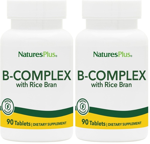 [BRSRGFIFAEDWO3TA] NaturesPlus B-Complex with Rice Bran - 90 Tablets - Vegetarian, Gluten Free - 90 Servings (Pack of 2)
