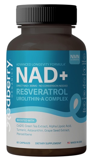 [BRSRGYA5CIPBAGTD] Direct NAD+ 300mg (NAD Plus) – Advanced NAD Supplement | Urolithin A & Resveratrol Longevity Complex | NMN Alternative | 60 Capsules | Non-GMO, Gluten Free | Made in USA