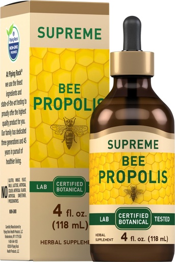 [BRSROGD5OYDWOFIZ] Piping Rock Bee Propolis Extract Tincture | 4 Fl Oz | Certified Botanical Liquid Drops | Non-GMO, Gluten Free Supplement