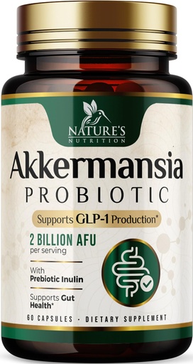 [BRSRAED7BN5GO3DP] Akkermansia Probiotic - Akkermansia 2 Billion AFU Per Serving - Advanced Probiotics Akkermansia Muciniphila Supplement - Digestive Health & GLP-1 Support & Prebiotics - Bottled in USA - 60 Capsules