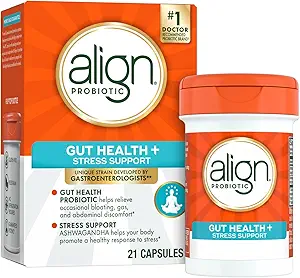 [BRSRAY3RO4IGE23V] Align Probiotic, Digestive De-Stress, Probiotic for Women and Men with Ashwagandha, Helps with a Healthy Response to Stress, Gluten Free, Soy Free, Vegetarian, 50 Gummies (Pack of 2)