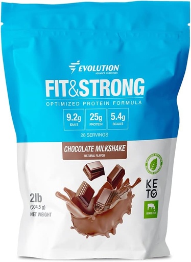 [BRSWKGAHONYGE334] Evolution Advance Nutrition Fit & Strong - Pure Whey Protein Powder with BCAA, 100% Grass-Fed, Quick Absorbing and Fast Digesting for Optimal Muscle Recovery, Natural Flavor – 2 Pounds (Chocolate)