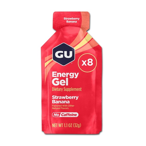 [BRSWIYT6OUNA2FQ3] GU Energy Original Sports Nutrition Energy Gel, Vegan and Dairy-Free On-the-Go Energy for Any Workout, Strawberry Banana, 8-Count