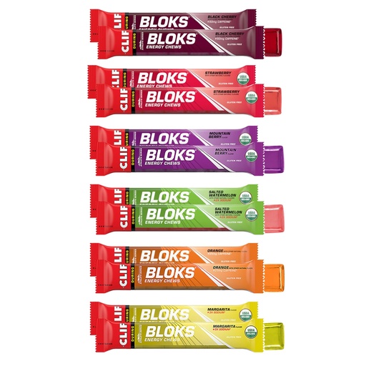 [BRSRAHA5DEJWYHLK] CLIF BLOKS - Energy Chews - Variety Pack - Non-GMO - Plant Based - Fast Fuel for Cycling and Running - Quick Carbohydrates and Electrolytes - 2.12 oz. Packets (12 Count)