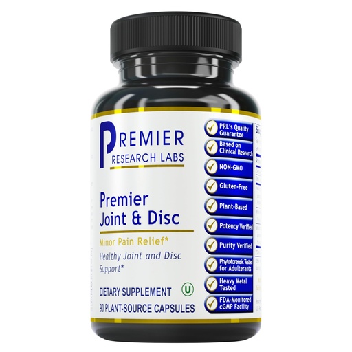 [BRSRAZQ5BV7BAF3D] Premier Research Labs Joint & Disc Support Supplement - for Men & Women, Glucosamine, Joint Mobility and Muscle Health, Cartilage Repair, Gluten Free, Plant-Sourced - 90 Capsules