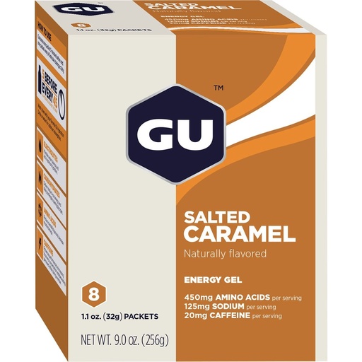 [BRSRAYYYOUNBEF36] GU Energy Original Sports Nutrition Energy Gel, Vegan, Gluten-Free, 8-Count Vanilla Bean and 8-Count Salted Caramel Bundle