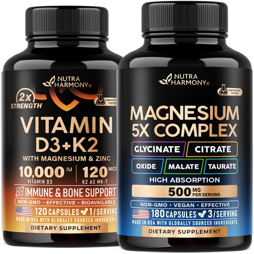 [BRSRG2T3AUOWYCDZ] NUTRAHARMONY Vitamin D3 K2 & Magnesium Complex Capsules