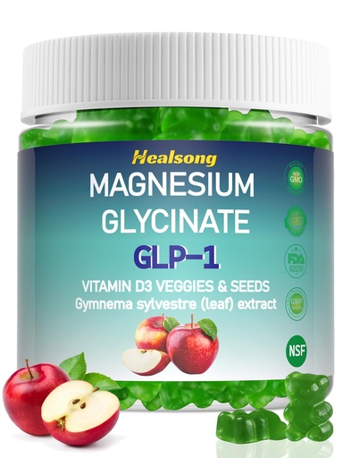 [BRSRAGIBAQJRO3LZ] Magnesium Glycinate Gummies 400mg Supplements with Magnesium Malate & Taurate | Vitamin D3 Spinach | Kale | Broccoli