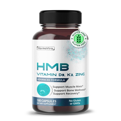 [BRSRABT5AUJQEADU] Liposomal HMB with Vitamin D3, K2 & Zinc – Advanced Formula – Supports Muscle Mass, Joint Wellness & Recovery* – 180 Capsules (Pack of 1) – No Gluten or GMOs