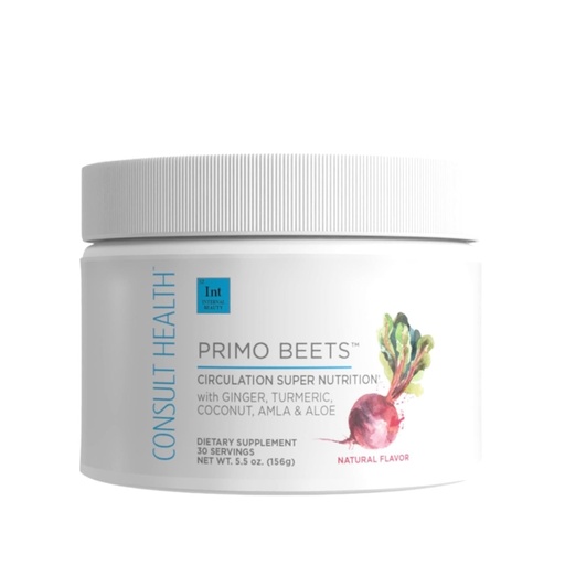 [BRSWG2TYPMNRACL4] Consult Health Primo Beets - Beet Root Powder Drink Mix with Electrolytes - Nitrates to Support Circulation - Energy Boost - Ginger & Turmeric - for Men & Women - Natural Flavor - 30 Servings
