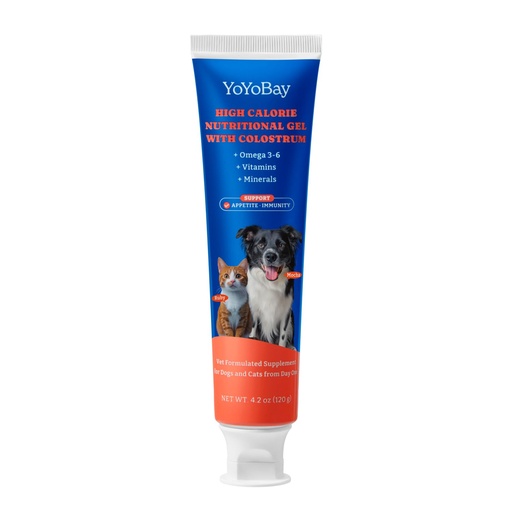 [BRSRABQCPJ7BQ3T4] Bovine Colostrum Nutritional Gel for Dog & Cat - High Calorie Supplement for Dogs and Cats, Support Appetite for Cat, Immune Support, Dog Weight Gainer, Senior Dogs Cats Supplement