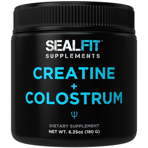 [BRSRAED7OZYBY2A4] SEALFIT Creatine and Colostrum Powder - 5g Creatine Monohydrate + 1000mg Grass-Fed Bovine Colostrum per Scoop - Muscle Strength, Recovery & Immune Support, 30 Servings (6.35 oz)