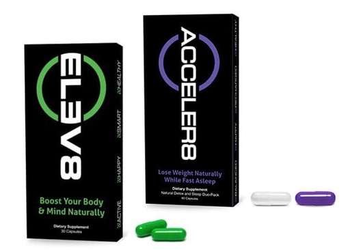 [BRSROCQLOUMAOCDG] B-epic's Acceler8 and Elev8-1 Month (30 Day) Supply - (90 Capsules Total) Green, White and Purple Capsules - Elev8 Plus Acceler8 2 Box Set