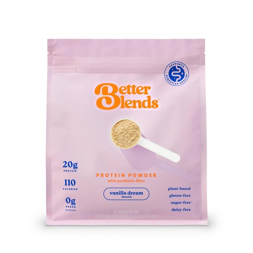 [BRSREGL6BMHBY2T5] Gut-Friendly Protein Powder for Sensitive Stomachs, Low FODMAP, 20g Vegan Pea & Rice Protein with Prebiotic Fiber, Dairy-Free, Gluten-Free, No Gums or Added Sugar - Vanilla Dream