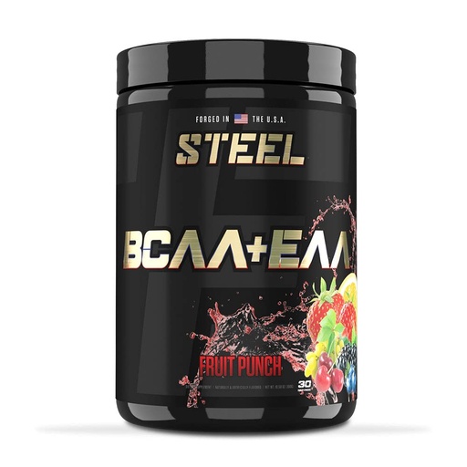 [BRSWYZQQC4CRQ23G] Steel Supplements | High Performance BCAA EAA Powder | Promotes Lean Muscle Growth and Workout Endurance | 2:1:1 Ratio to Recover Muscle Faster 30 Servings. (Fruit Punch)