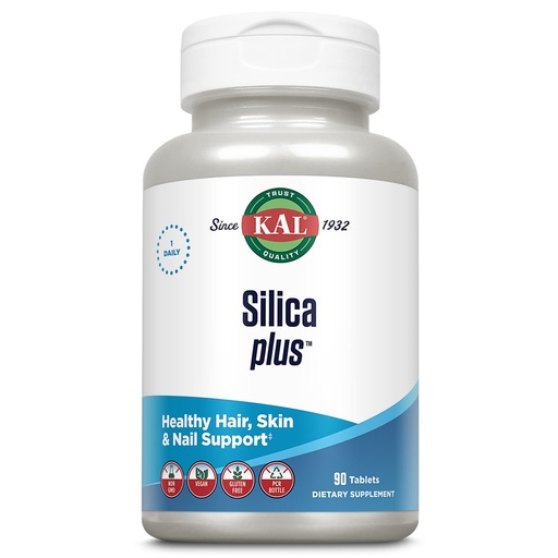 [BRSWIYTYO4GBOFTG] KAL Silica Plus, Silica Gel with Horsetail Extract, Healthy Hair, Skin & Nails Support, Maximum Absorption, Vibrant Hair, Glowing Skin Supplement, Vegan, Gluten Free, 90 Serv, 90 Quick Dissolve Tabs