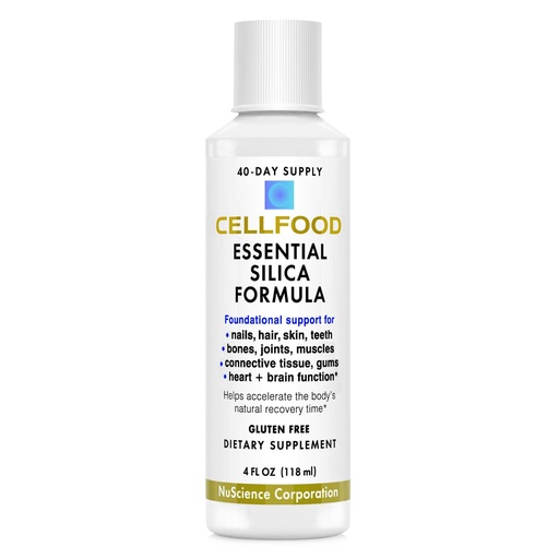 [BRSWIY34AF7QMYA3] Cellfood Essential Silica Anti-Aging Formula, 4 fl oz - Supports Healthy Bones, Joints, Hair, Skin, Nails, Teeth & Gums - Easy to Absorb Liquid - Gluten Free, Thiaminase Free, Non-GMO - 40-Day Supply
