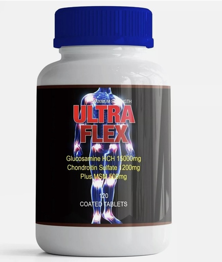 [BRSRABL3CIOW2ELP] Joint Health & Support Ultra - Flex Supplement with Glucosamine, Chondroitin, Hyaluronic Acid & MSM, 120 Tabs 1 Bottle. All Natural