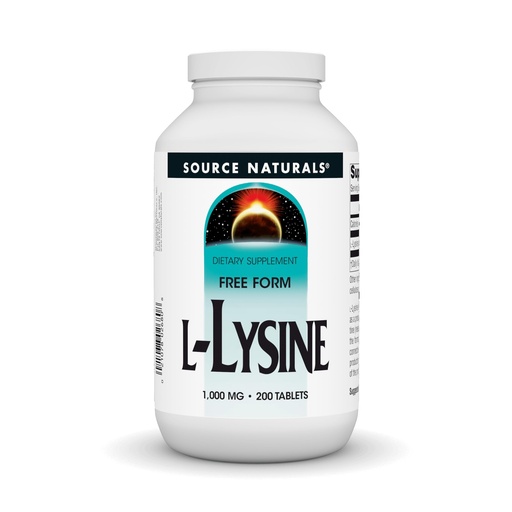 [BRSWK2T5CB4RGHAZ] Source Naturals L-Lysine Free Form, 1000 mg* - 200 Tablets
