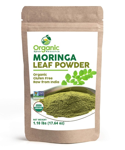 [BRSWYY3QDMGWOHQU] Organic Moringa Powder - 1.10 lbs (17.64 oz) | USDA Organics, Non-GMO, Kosher, Halal, Moringa Olifera Powder - 100% Raw and Natural, by SHOPOSR