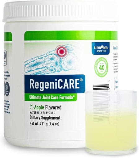[BRSRMEI7OIARSEL6] Univera RegeniCARE Green Apple, Glucosamine, Chondroitin, MSM, Univestin, Joint Health, Joint Support, Mobility + Flexibility, Green Apple Flavor, Powder, 30-Day Supply
