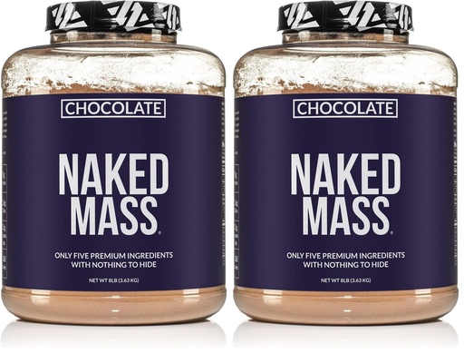 [BRSRGGT3DJ7R4EQ7] NAKED Chocolate Mass Gainer - All Natural Weight Gainer Protein Powder - 8lb Bulk, GMO Free, Gluten Free & Soy Free. No Artificial Ingredients - 1,360 Calories (Pack of 2)