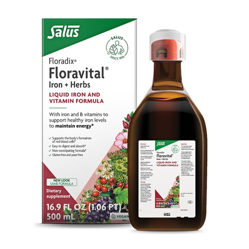 [BRSWYBQLDIOWC3D4] Floradix Floravital Liquid Iron & Vitamin Formula - Liquid Iron Supplement with Ferrous Gluconate, C & B Vitamins & Herbs for Energy Support - Vegan, Gluten-Free, Yeast-Free & Non-GMO -16.9 Fl Oz