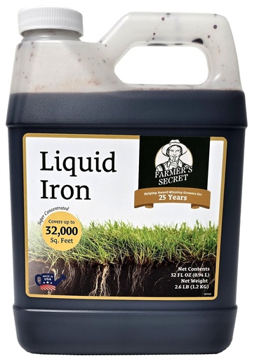 [BRSRGZAYAQNB6FD5] Farmer’s Secret Liquid Iron for Lawns and Gardens - Chelated Liquid Iron Supplement - for use on All Types of Grass, Plants and Trees (32oz)