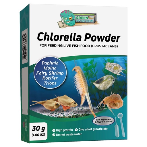 [BRSW2AT5OYIQMCYZ] GREEN WATER FARM Concentrated Chlorella Powder for Feeding Crustaceans - Daphnia, Moina, Rotifer, Fairy Shrimp, and Other Live Fish Food