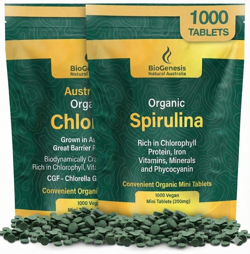 [BRSRGGILAQBBM3A7] Biogenesis Complete Australian Nutrition Kit: Australian Grown Superfood Mini Tablets – 2 x 1000 Count (2000 Total) – Natural Immune & Energy Support – Vegan & Non-GMO