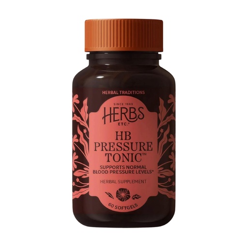 [BRSWIYYMAAIR2ETA] Herbs Etc. HB Pressure Tonic Softgels - Herbal Supplement for Cardiovascular Health & Healthy Circulation - Linden, Hawthorn & European Mistletoe - Gluten-Free & Organic - 60 Count (60 Servings)