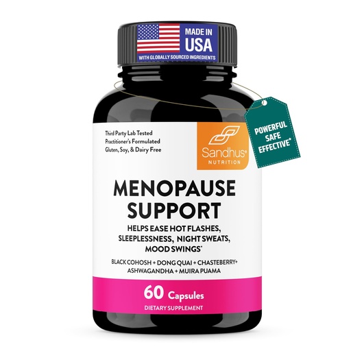 [BRSRECQBAUFQEHLU] Complete Menopause Support Supplement For Women | With Ashwagandha, Black Cohosh, Dong Quai & Muira Puama | Helps Easing Hot Flashes, Night Sweats, Mood Swings, Hormone Balance & Harmony | 60 Capsules