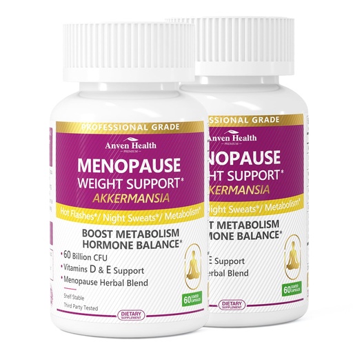 [BRSRACQZBAMGYYAZ] Menopause Supplements for Women 60 Billion with Akkermansia Probiotic & Prebiotic, Vitamin D & E for Hormone Balance, Metabolism, Gut Health, Hot Flashes - Non-GMO | 120 Caps