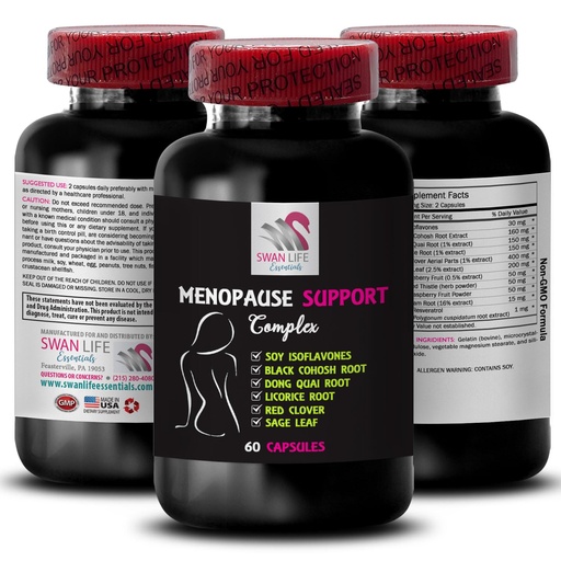 [BRSREZTQAECROEIY] MENOPAUSE SUPPLEMENTS FOR WOMEN - menopause relief herbs, black cohosh, night sweats relief for women, red clover, soy isoflavones, hot flashes menopause, Dong Quai root, menopause support 1Bot