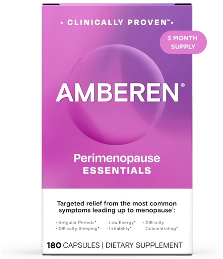 [BRSROFQYDMCAEYL2] Amberen Perimenopause, Peri-Menopause Multi-Symptom Relief, Vitamin B, Vitamin E & Antioxidants Supplement, Helps Support Hormone Balance, Hot Flashes & Night Sweats, Supplements for Women, 180 Count