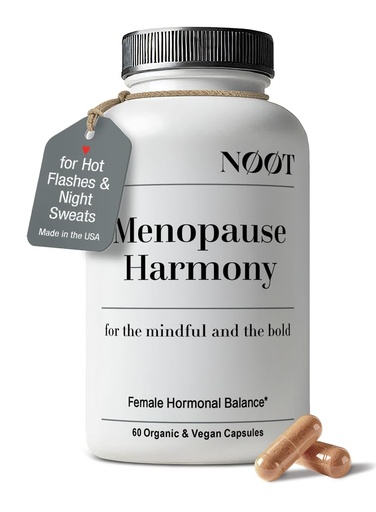 [BRSRABA7BECR4ETA] NOOT Menopause Harmony - Menopause Supplements for Women, Night Sweats & Hot Flash Relief, Hormone Balance for Women with Aguaje Fruit, Genistein and Vitex, Biohacking & Nootropics, 60 Capsules