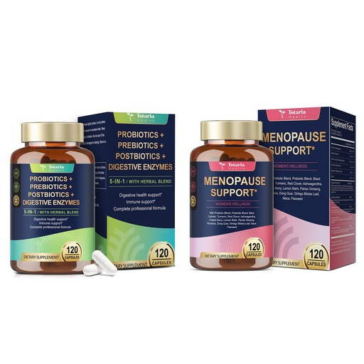 [BRSREBT2PIBAI3TA] Totaria Women Menopause Capsules, Women & Men‘s Probiotic Prebiotic & Postbiotic Capsules Bundle